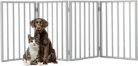 Pet Gate, 4-Panel Indoor Foldable Dog Fence for Stairs, Hallways - Gray / 4 Panel - image 2