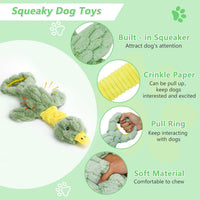 Dog Toys 3-Pack Cute Duck Shapes Puppy Toys No-Stuffing Squeaky - Grass Green / Duck - image 2