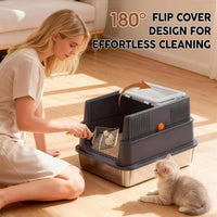 Stainless Steel Litter Box - Gray / 17.4'' x 13.5'' x 12'' - image 4