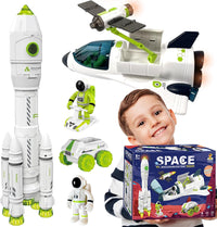COOLDUCK 4 in 1 space shuttle toy set with rover, station, capsule and astronauts - view 2