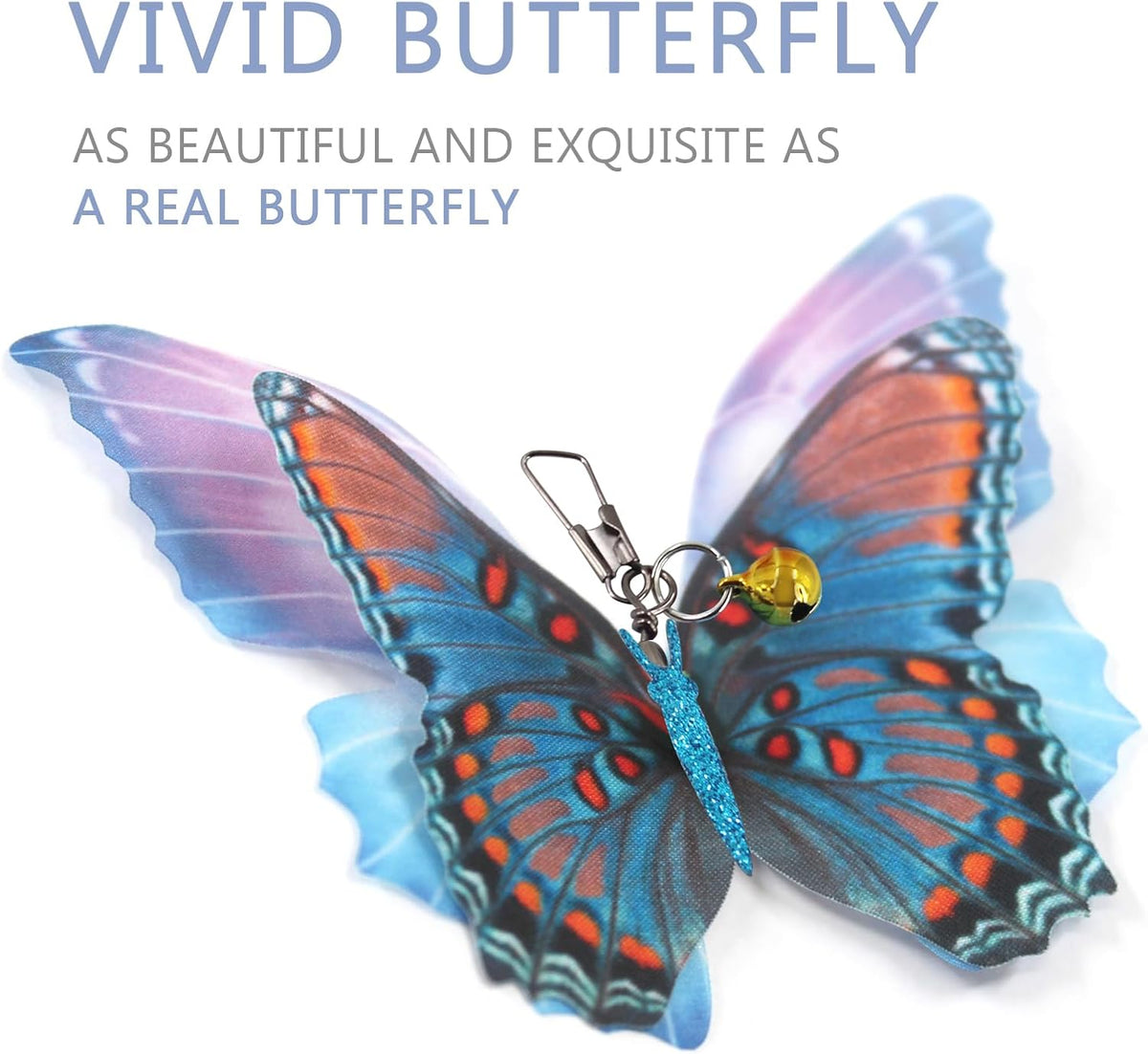 SONGWAY Cat Toy Wand Replacement, Cat Feather Toy Refills - Butterfly - image 2