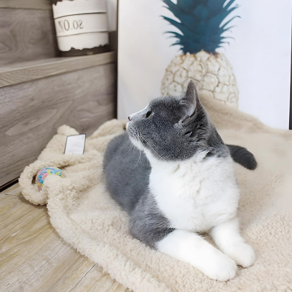 Pet Blanket, Soft Warm Sherpa Fleece Bed Blanket for Small Pets – Essentials for Cats - Beige & Beige Blanket / S-24x32'' 2PACK - image 3