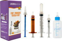 Pet nursing bottle kit with 60 ml bottle, silicone nipples and syringes