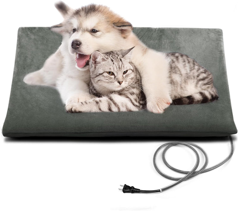 PETNF Outdoor Pet Heating Pad for Cats & Dogs – Essentials for Cats - L: 28" X 16" / Gray