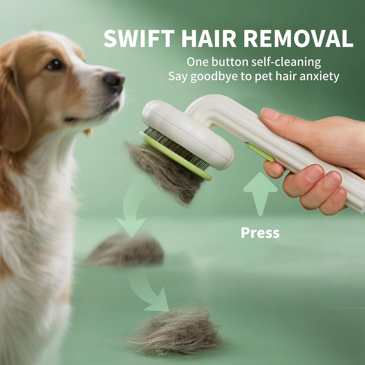 Cat Brush for Indoor Cats for Shedding, Dog Brush - Green - image 3