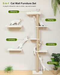 FUKUMARU Cat Wall Shelves Set - Beige - image 2