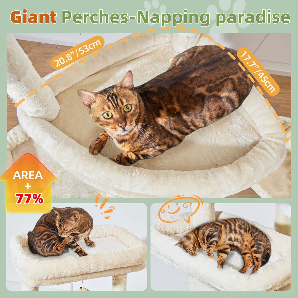 Taoqimiao Heavy-Duty Cat Tree - Beige - image 3