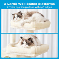 Hey-brother Cat Tree Tower with Sisal Scratching Posts - 53.7 Inches / Beige - image 4