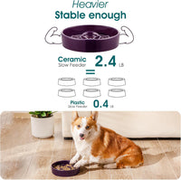 vancasso Slow Feeder Dog Bowl - M - 1.5 Cups / Dark Purple - image 4