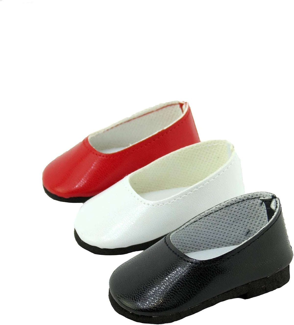 American Fashion World Black and Red Bow Flats for 18-Inch Dolls - image 2