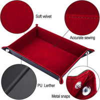 SIQUK Double Sided Dice Tray Folding Rectangle Dice Holder – Fun for Kids & Family - Burgundy - image 2