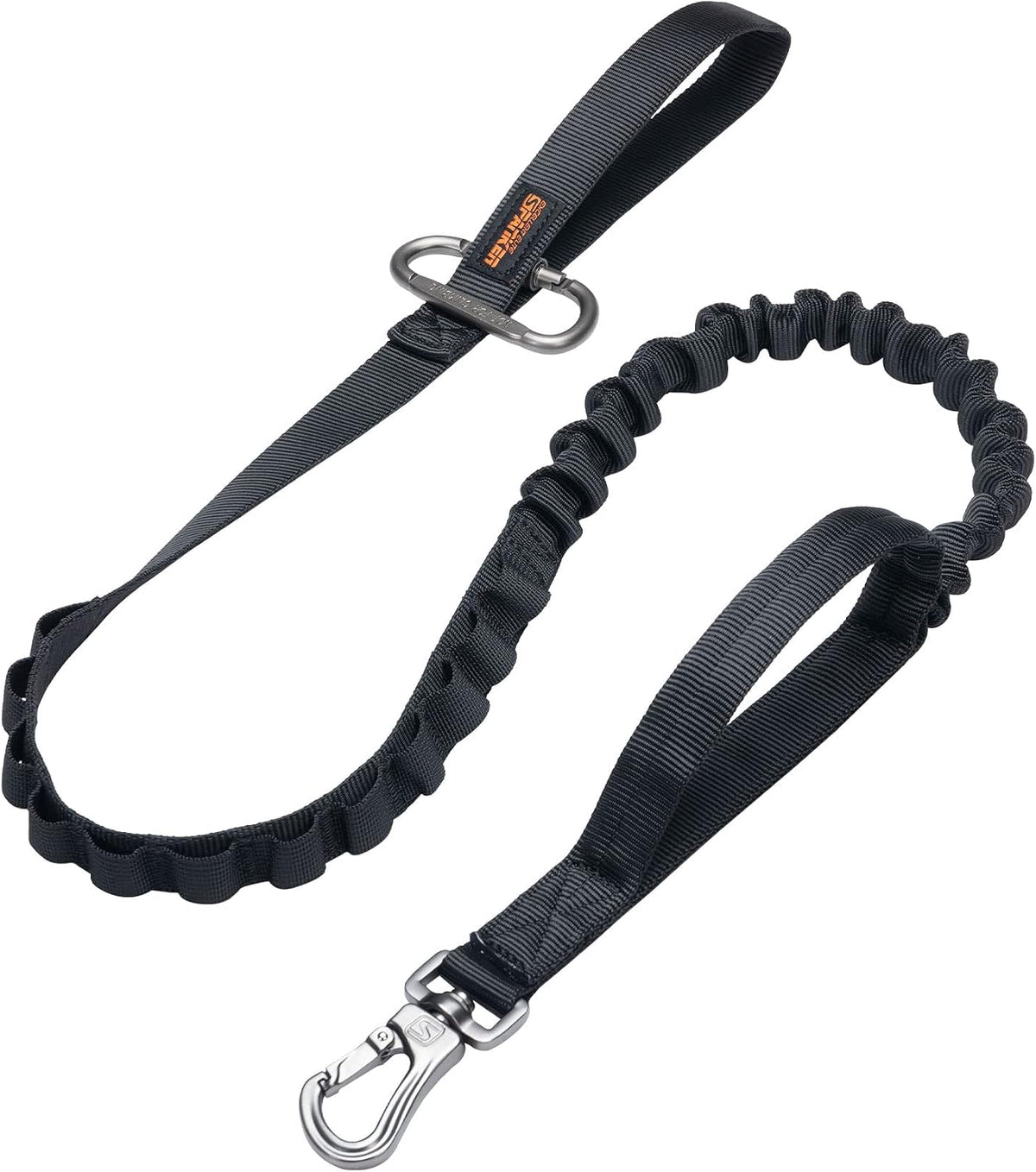 EXCELLENT ELITE SPANKER Tactical Military Bungee Nylon Dog Leash - Black