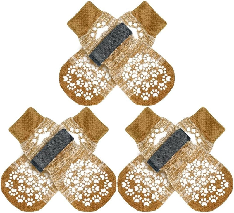 6Pcs Anti-Slip Dog Socks to Prevent Licking Paws - XX-large (6 Count) / Beige