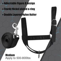 Hillban Cow Halter Cattle Halters Adjustable Calf Halter with Leading Rope for Miniature Horse Donkey Goat Foal Nylon Cattle Training Supplies