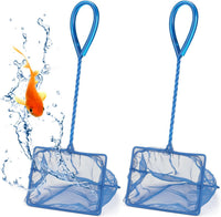 Mogoko 2 Pack Aquarium Net Fish Net Small Net Multi-Size Fine Mesh - 2. Blue / 5 Inch