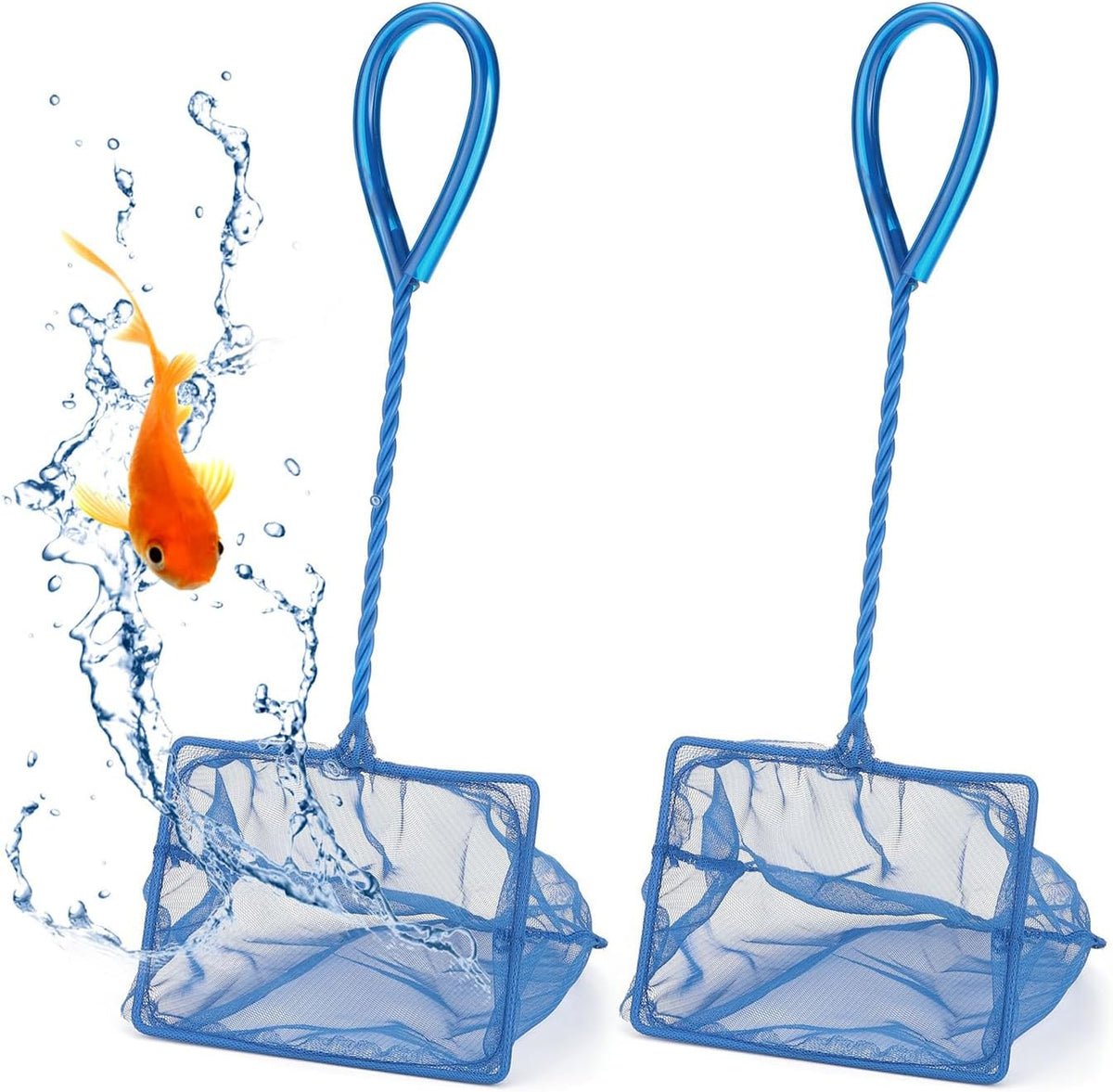 Mogoko 2 Pack Aquarium Net Fish Net Small Net Multi-Size Fine Mesh - 2. Blue / 5 Inch