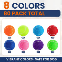 Colorful Tennis Balls for Dogs, Non Squeaky - Small-2in / 80P - image 2