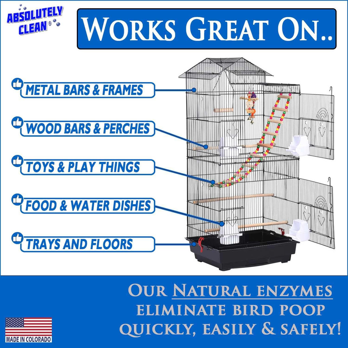 Absolutely Clean Amazing Bird Cage Cleaner and Deodorizer - 16 Fl Oz (Pack of 1) - image 3