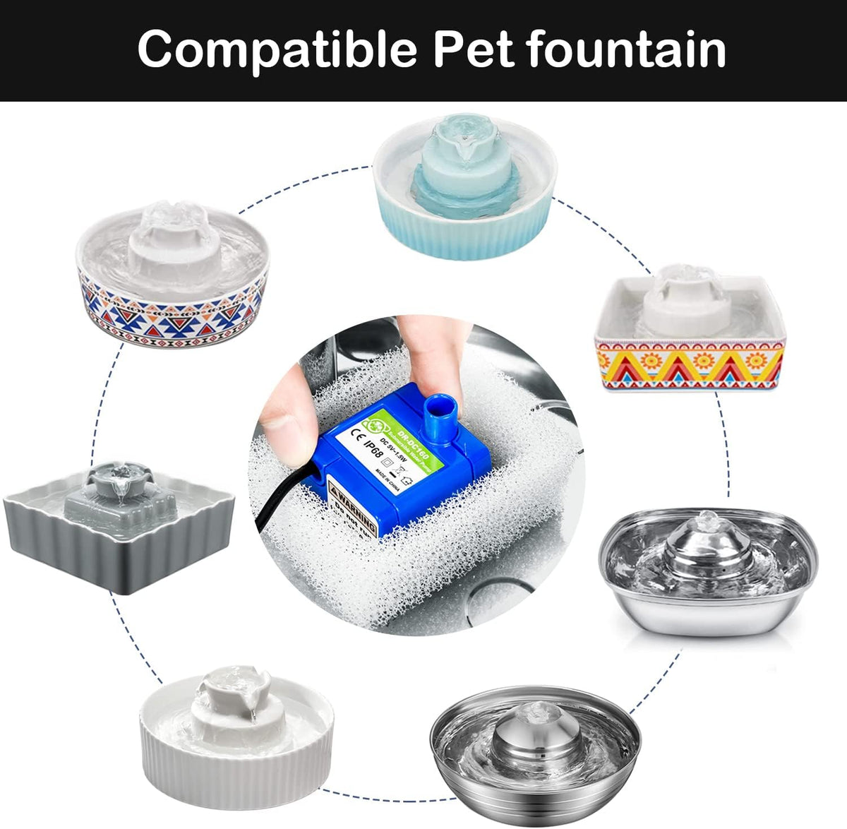 Cat Water Fountain Replacement Filter - 8 Sponges - image 2