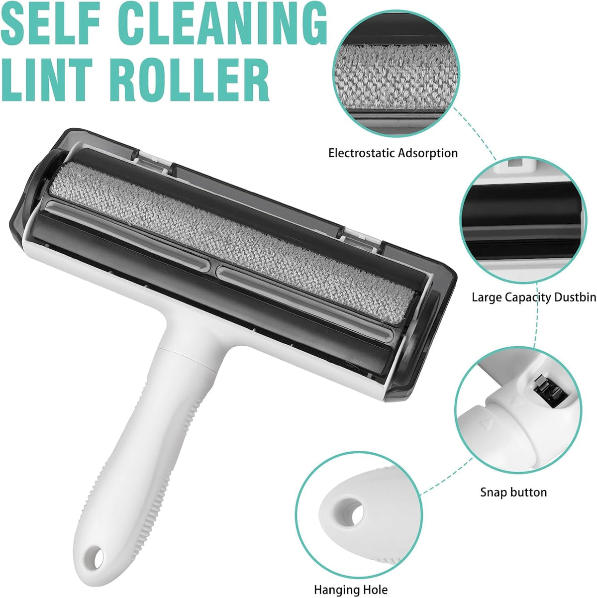 Roller Pet Hair Remover, Reusable Lint Roller for Cat & Dog Hair on Furniture, Couch, Carpet, Car - image 2