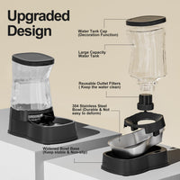 Automatic Dog Water Dispenser, Stainless Steel Bowls Feeder - Black / 2.1 Gallon - image 3