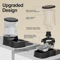 Gardner Pet Automatic Dog Water Dispenser Gravity Stainless Steel Water Waterer Feeder, Large Capacity Water Feeding Bowls for Medium & Large-Sized Dogs Cats Other Pets -(2.1 Gallon)