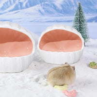 Ceramic Hamster Hideout Guinea Pigs House Guinea Pig Accessories Sand Bathes for Small Pets Hamster Accessories for Cages for Guinea Pigs Chinchillas Gerbils Hedgehogs (Pink)