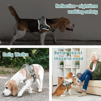 AUROTH Dog Harness for Large Dogs No Pull Tactical Harness and Leash - Macaron Blue / L(Neck:19.7"-25.6",Chest:26"-33.9") - image 2