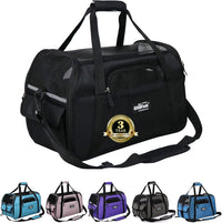 EliteField Soft-Sided Pet Carrier for Cats & Small Dogs – Essentials for Dogs - 21.0"L x 12.0"W x 13.0"H / Black