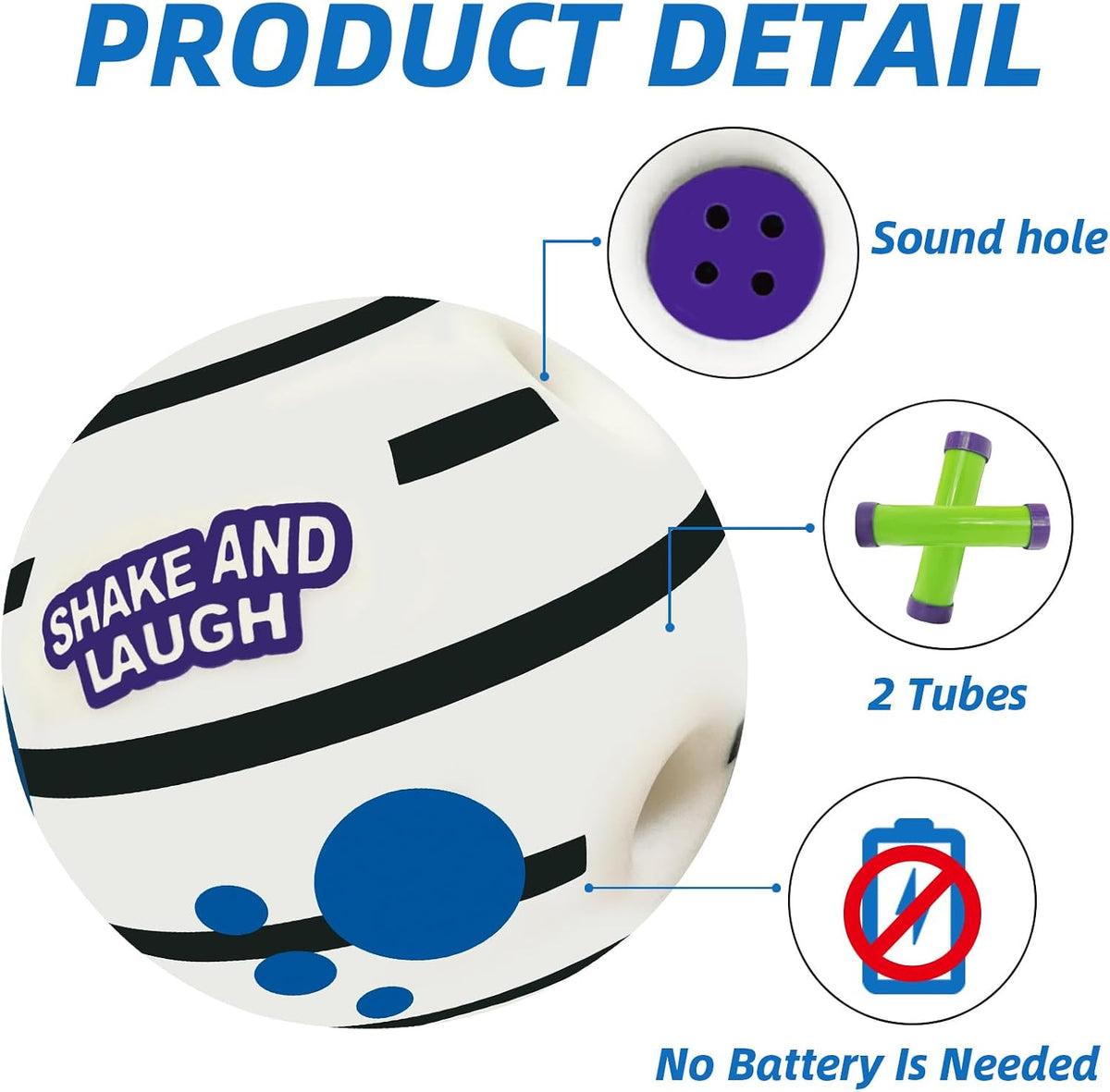 Dog Toys Ball, Interactive, M - Classic / Glow L 3.94 in (10 cm) - image 2