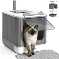 LCZLBRRD Covered Cat Litter Box with Lid for Kitten to Medium