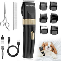 HEAPETS Dog Grooming Clippers, Low Noise, Electric Quiet - Black