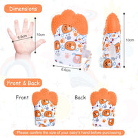 2Pack Silicone Teething Mitt - Orange bear - image 2