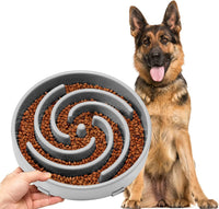 JASGOOD Slow Feeder Dogs Bowl for Large Medium Dogs - Large / E-Light Grey