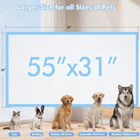 Enormous 37"x 54" Dog Training Potty Pads - 31"x 55" Blue(40counts) - image 2