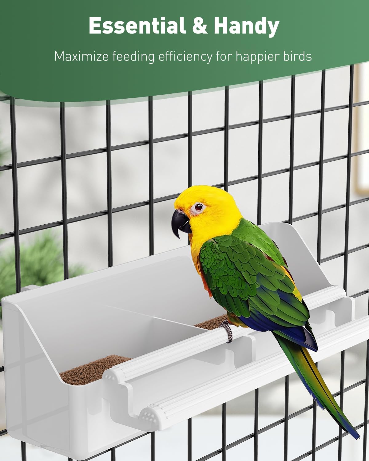 Pawfly 2 Pack Bird Feeder for Cage Hanging Plastic Feeder with Hooks - 1 PC - image 3