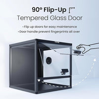 MagicCube 18'' x 18'' x 18'' Reptile Tank with Lock, 24 Gallon Reptile Terrarium with Flip-Up Tempered Glass Door, Top Screen Ventilation for Leopard Gecko - Bottom Not Leakproof