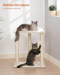 Modern Cat Tree for Large Cats, Full Sisal Cat Scratching Post – Essentials for Cats - White / 22"L x 15.7"W x 26.7"H - image 3
