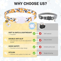 Cat Collar Breakaway, Soft Kitten Collar with Bell, Daisy - Floral (Pack of 3) - image 4