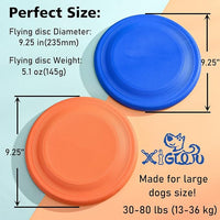 Dog Flying Disc - Durable Rubber Flying Disc Dog Toy - 9.25" Indestructible Rubber Dog Flying Discs Flyer Dog Toys - Puncture Resistant & Bite Resistant Extremely - for Medium Large Dogs