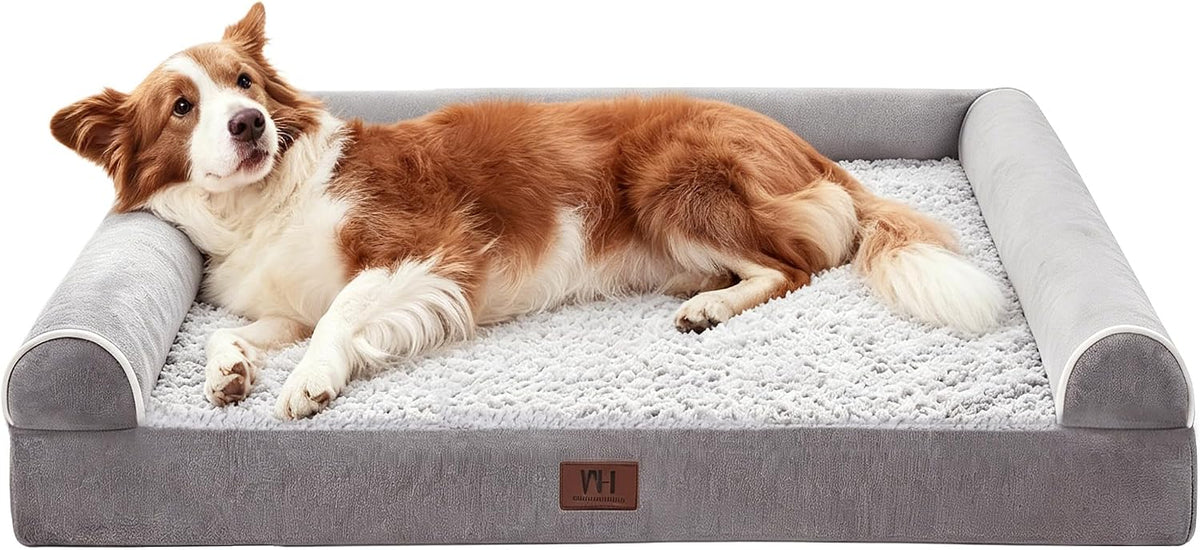 WESTERN HOME Orthopedic Dog Bed Washable Couch for Large Senior Dog - Grey / 42" x 30" x 7.5"