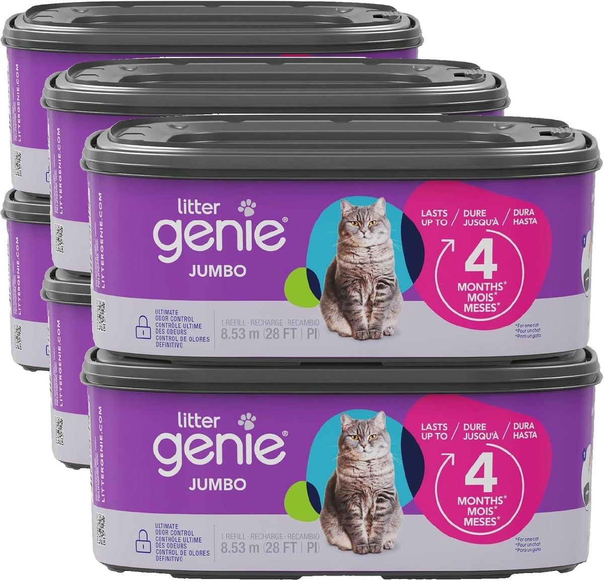 Litter Genie Jumbo Refill Bags - 2 Count (Pack of 3)