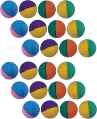 YnFag 24 Pack Foam Soccer Balls Cat Toys for Indoor Cats Cat Balls (24Pcs Two-Color Golf)