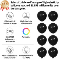 110pcs Black Balloon 12 inch - 12inch(normal) / A36-black - image 2
