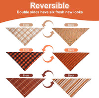 Spring Summer Dog Bandanas Large 3PCS, 6 Pattern Floral Scarf – Essentials for Dogs - plaid-fall / Large - image 4