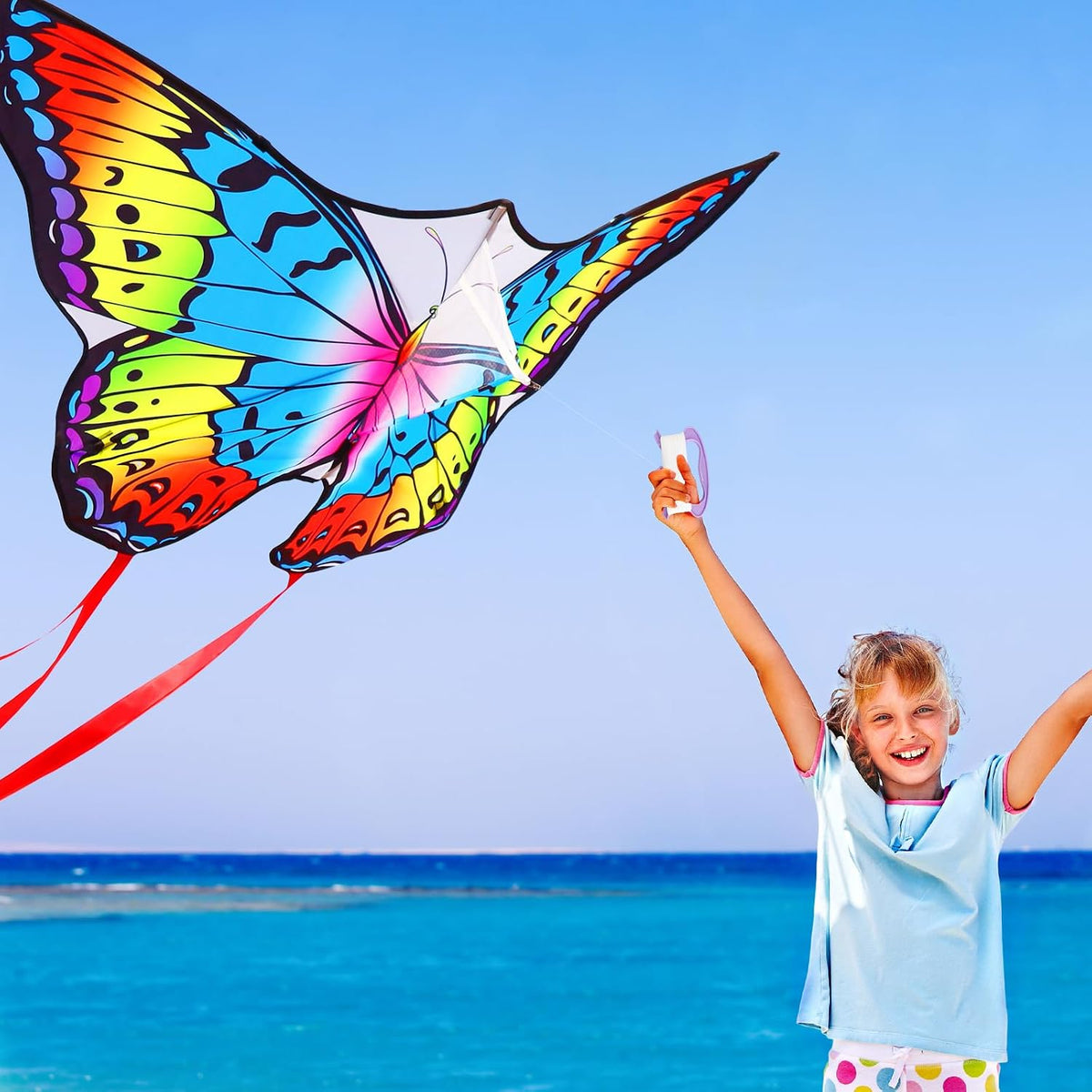 Xida Butterfly Kites for Kids and Adults Easy to Fly - 3 Pack (Delta+ Colorful Butterfly+Octopus) - image 2