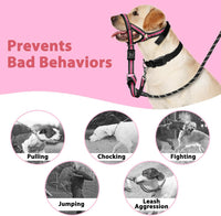 Soft Dog Head Collar, Patented Padded No Pull Training Head Halter – Essentials for Dogs - Pink / M (Snout 8"-11") - image 3
