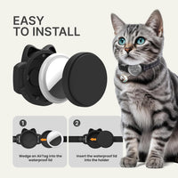 AirTag Cat Collar, Reflective Breakaway Collar - Black Checkered / Small(9-13inch) - image 4