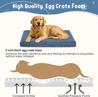 EMPSIGN Dog Bed Mat Crate Pad Mattress, Ultra Soft Pet Kennel - Navy/Grey / XXL(47"*29"*3") - image 2