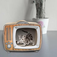 TV Cat Scratcher Cardboard Lounge Bed, Cat Scratching Board, Durable Board Pads Prevents Furniture Damage